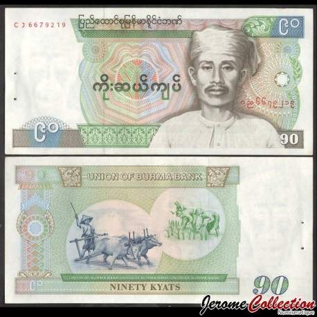 MYANMAR (ex-Birmanie) - Billet de 90 Kyats - Saya San - 1987 – P66 – JeromeCollection