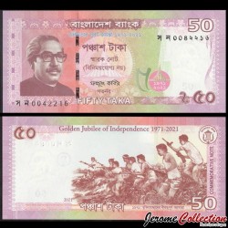 BANGLADESH - Billet de 50 Taka - Combattants de la liberté - 2021 – P68 – JeromeCollection