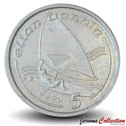 MAN (Ile de) - PIECE de 5 Pence - Windsurfing - 1991