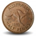 AUSTRALIE - PIECE de 1/2 Penny - Kangourou - 1961 – Km61 – JeromeCollection