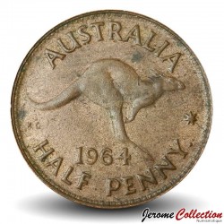 AUSTRALIE - PIECE de 1/2 Penny - Kangourou - 1964