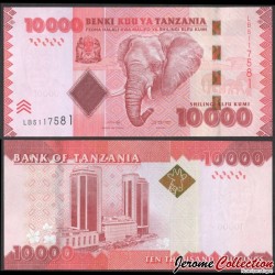 TANZANIE - Billet de 10000 Shillings - Tête d'éléphant - 2020 – P44c – JeromeCollection