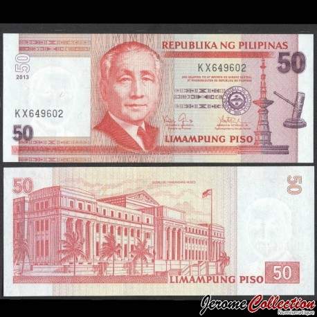 PHILIPPINES - Billet de 50 Piso - Sergio Osmeña - 2013 – P193d3 – JeromeCollection