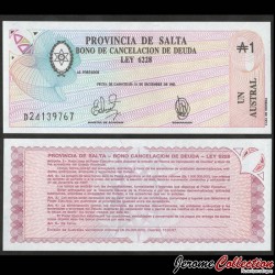 ARGENTINE - Provincia de SALTA - Billet de 1 Austral - 1987 – S2612e – JeromeCollection