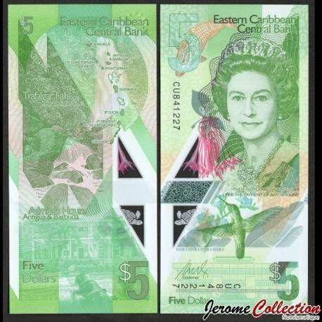 ETATS DE LA CARAIBE ORIENTALE - Billet de 5 Dollars - POLYMER - Colibri - 2020 – P56 – JeromeCollection