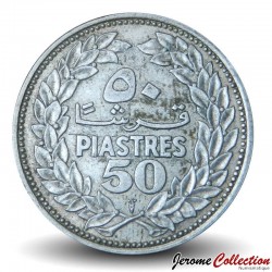 LIBAN - PIECE de 50 Qirshā / Piastres (Argent) - 1952