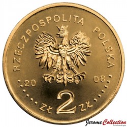 POLOGNE - PIECE de 2 ZLOTE - 40e anniversaire de Mars 1968 - 2008
