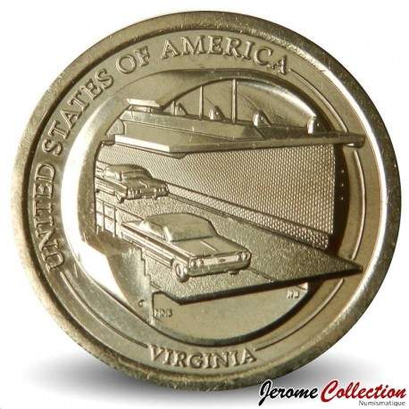 ETATS UNIS / USA - PIECE de 1 Dollar - Industrie et l’innovation - Chesapeake Bay Bridge-Tunnel - Virginie - D - 2021 –