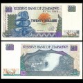 ZIMBABWE - Billet de 20 Dollars - Les chutes Victoria - 1997 – P7a – JeromeCollection