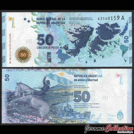 ARGENTINE - Billet de 50 Pesos - Gaucho Antonio Rivero - 2015 – P362a – JeromeCollection