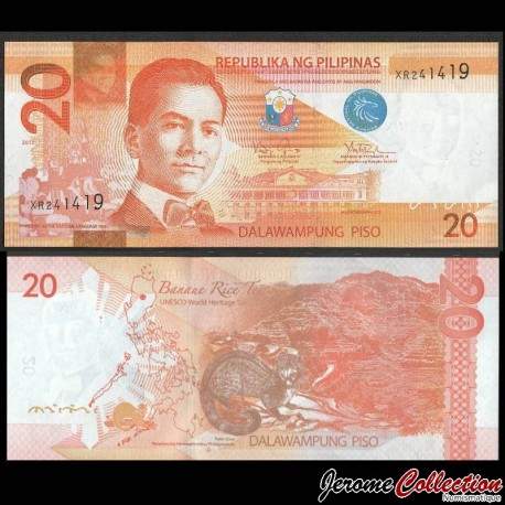 PHILIPPINES - Billet de 20 Piso - Civette - 2013 – P206a3b – JeromeCollection