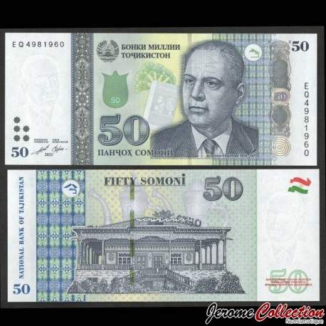 TADJIKISTAN - Billet de 50 Somoni - Bobojon Gafurov - 2021 – P26d – JeromeCollection