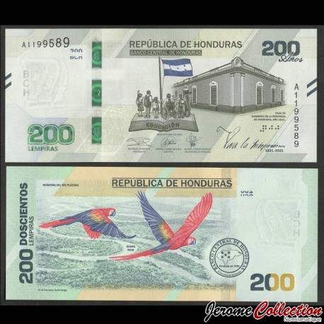 HONDURAS - Billet de 200 Lempiras - 200e anniversaire de l'indépendance - 2019 / 2021 – P105a – JeromeCollection