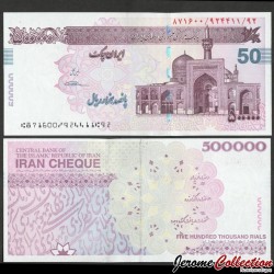 IRAN - IRAN CHEQUE - Billet de 50 Tomans / 500000 Rials - Mausolée de l'imam Reza - 2015 – P153Ac – JeromeCollection