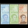 VENEZUELA - SET / LOT de 3 Billets de 10000 20000 50000 Bolivares - 2019 – P109b 110b 111b – JeromeCollection