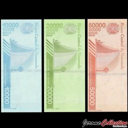 VENEZUELA - SET / LOT de 3 Billets de 10000 20000 50000 Bolivares - 2019
