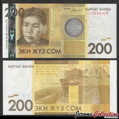 KIRGHIZISTAN - Billet de 200 Som - Alykul Osmonov - 2016