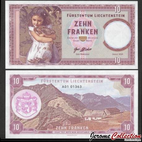 LIECHTENSTEIN - Billet de 10 Franken - Enfant avec un lapin dans ses bras - 2019 – 0010 - Gabris - A01 –