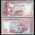 TCHÉCOSLOVAQUIE - Billet de 5 Korun - Ferdinand Porsche - MK - 2019 – 0005 - Gabris – JeromeCollection