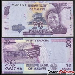 MALAWI - Billet de 20 Kwacha (avec erreur du nom du batiment) - 2012