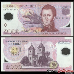 CHILI - Billet de 2000 Pesos - Polymer - Manuel Rodrigues Erdoyza - 2007