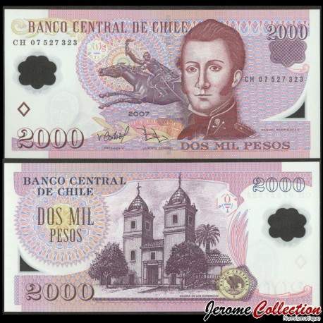 CHILI - Billet de 2000 Pesos - Polymer - Manuel Rodrigues Erdoyza - 2007 – P160b – JeromeCollection