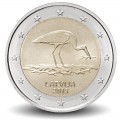 LETTONIE - PIECE de 2 Euros - Espèces menacées — La cigogne noire - 2015