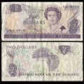 NOUVELLE-ZELANDE - Billet de 2 Dollars - Oiseau Xénique grimpeur - 1985 – P170b – JeromeCollection