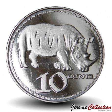 RHODESIE - PIECE de 10 Cents - Rhinocéros - 2018 – N153903 – JeromeCollection
