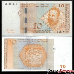 BOSNIE HERZEGOVINE - Billet de 10 Mark convertible - Mak Dizdar - 2019 – P80c – JeromeCollection