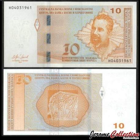 BOSNIE HERZEGOVINE - Billet de 10 Mark convertible - Mak Dizdar - 2019 – P80c – JeromeCollection