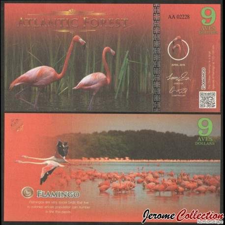 ATLANTIC FOREST - Billet de 9 Aves - Flamant rose - 2016 – 0009 AVES – JeromeCollection