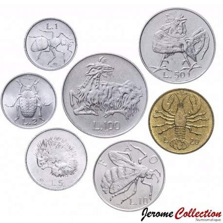 SAINT-MARIN - SET / LOT de 7 PIECES de 1 2 5 10 20 50 100 Lires - 1974 – Km30 31 32 33 34 35 36 – JeromeCollection