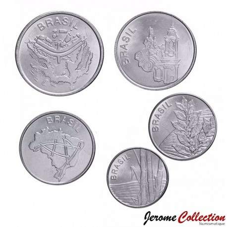BRESIL - SET / LOT de 5 PIÈCES - 1 5 10 20 50 Cruzeiros - 1981 / 1985 – Km590 591 592 593 594 – JeromeCollection
