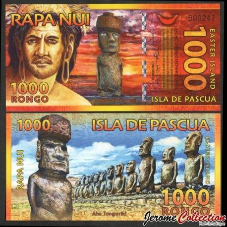 ILE DE PAQUES - RAPA NUI - Billet de 1000 Rongo - Maka-ti Te-rangi / Ahu Tongariki - 01.09.2011 – N207642 –