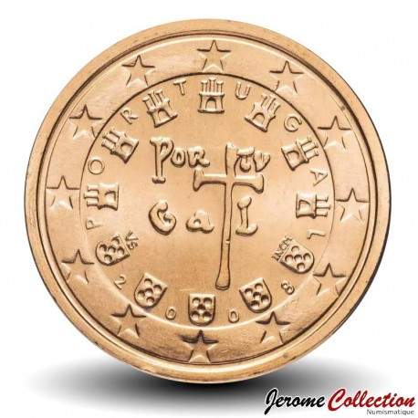 PORTUGAL - PIECE de 1 Cent - Sceaux du roi Alphonse Ier Henriques - 2008 – Km740 – JeromeCollection