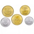 COSTA RICA - SET / LOT de 5 PIECES de 5 10 25 50 100 COLONES - 2007 2008