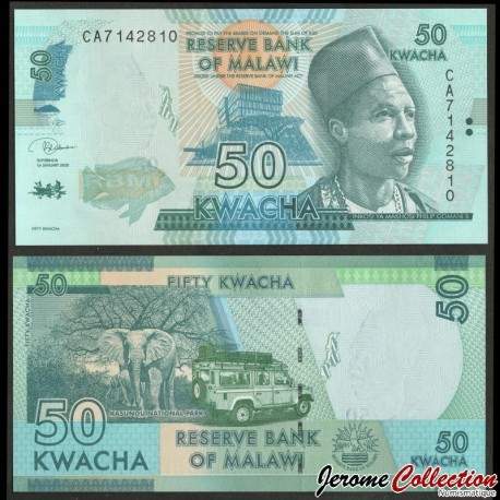 MALAWI - Billet de 50 Kwacha - 2020 – P64g – JeromeCollection