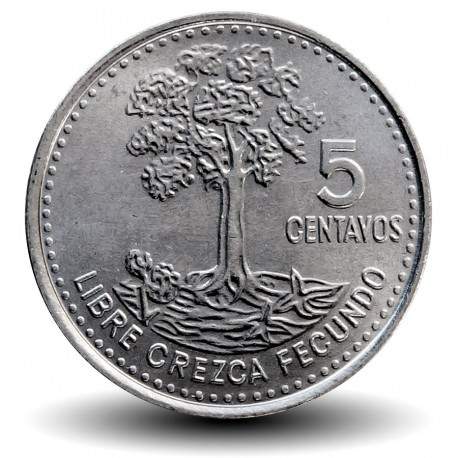 GUATEMALA- PIECE de 5 Centavos - Arbre ceiba - 1992 – Km276 – JeromeCollection