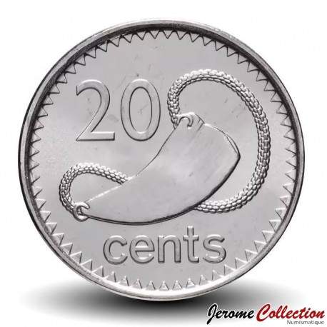 FIDJI - PIECE de 20 Cents - Dent polie de cachalot - 2009 – Km121 – JeromeCollection