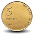 SLOVENIE - PIECE de 5 Tolarjev - 5 ans de l'indépendance - 1996 – Km32 – JeromeCollection