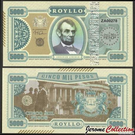 ROYLLO ISLAND - Billet de 5000 Pesos - Abraham Linclon - 2018 – 5000 – JeromeCollection