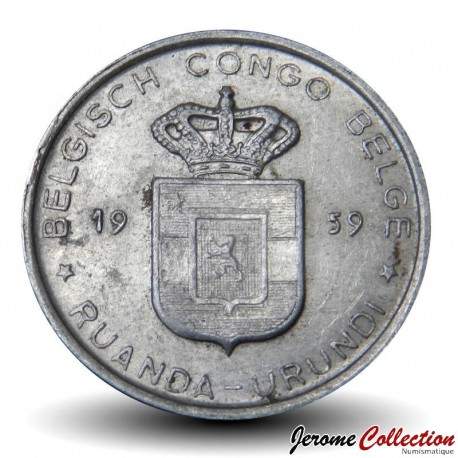 CONGO BELGE ET RUANDA-URUNDI - PIECE de 1 Franc - 1959 – Km4 – JeromeCollection