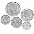 VENEZUELA - SET / LOT de 5 PIECES de 25 50 Centimos - 1 2 Bolivares - 1989 / 1990 – Y80a 81a 82 83 85 94 –