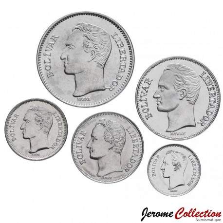 VENEZUELA - SET / LOT de 5 PIECES de 25 50 Centimos - 1 2 Bolivares - 1989 / 1990 – Y80a 81a 82 83 85 94 –