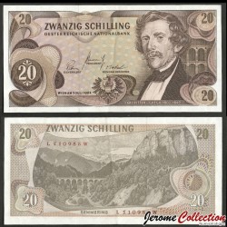 AUTRICHE - Billet de 20 Schillings - Carl Ritter von Ghega - 1967