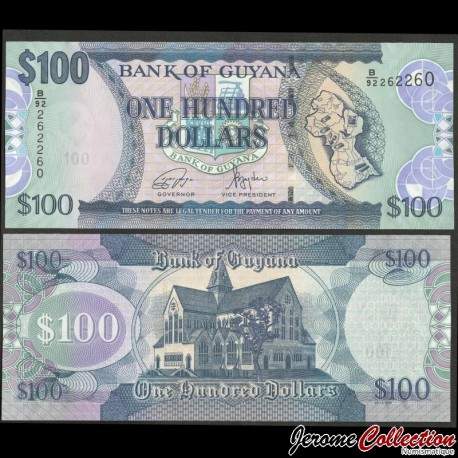 GUYANA - Billet de 100 Dollars - 2022 – P36e – JeromeCollection