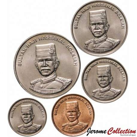 BRUNEI - SET / LOT de 5 PIECES de 1 5 10 20 50 Sen - 2005 – Km34 35 36 37 38 – JeromeCollection