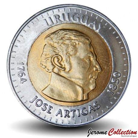URUGUAY - PIECE de 10 Pesos - 150 Anniversaire de la mort d'Artigas - 2000 – Km121 – JeromeCollection