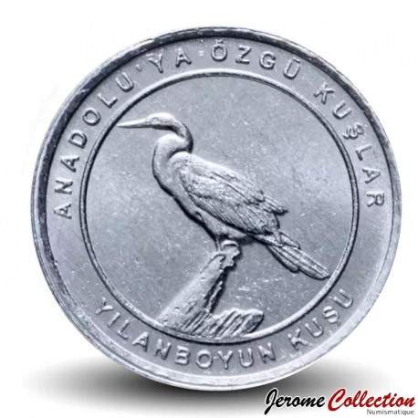 TURQUIE - PIECE de 1 Kuruş - Oiseaux d'Anatolie - Anhinga d'Afrique / Yılanboyun kuşu - 2020 – Km1558 – JeromeCollection